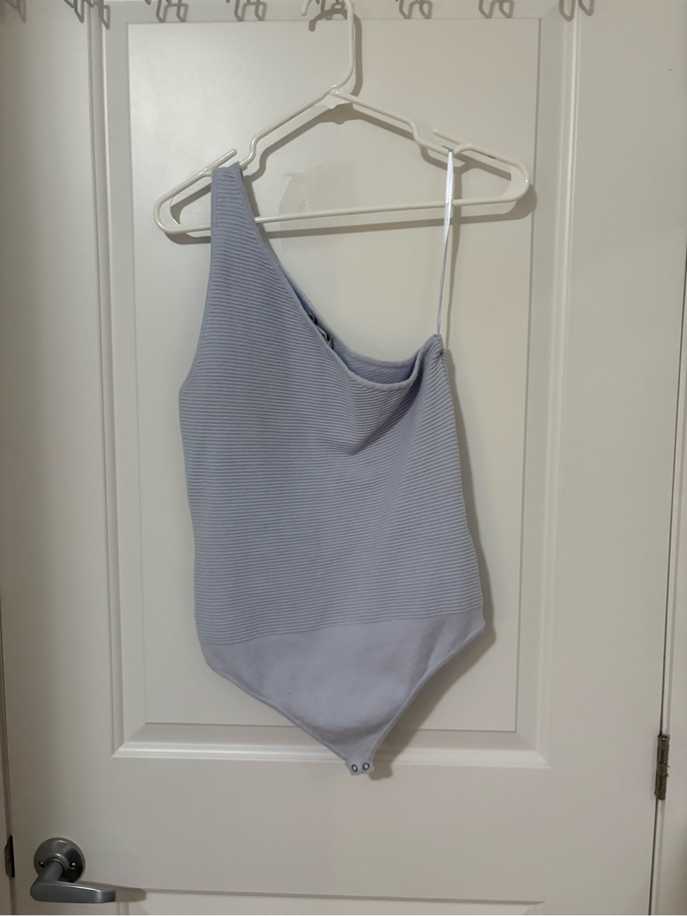 Abercrombie & Fitch One-Shoulder Ribbed Bodysuit - Blue